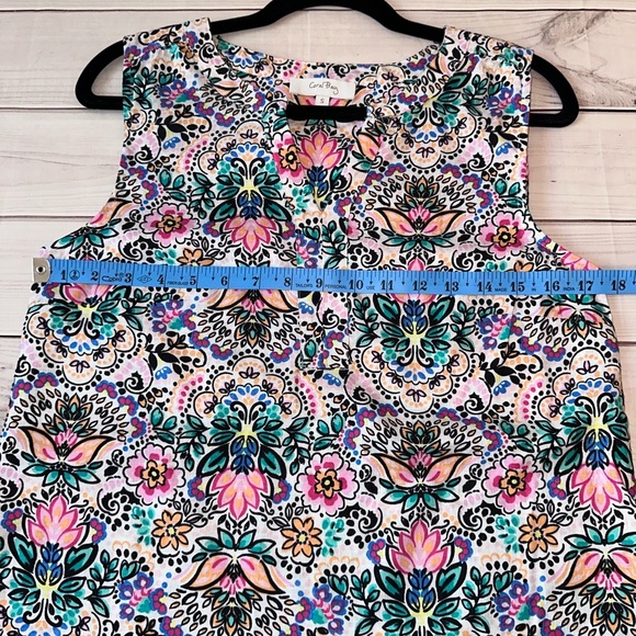 Coral Bay Floral Sleeveless Blouse - Pink & Blue Size Small Career Office Church - Picture 4 of 7